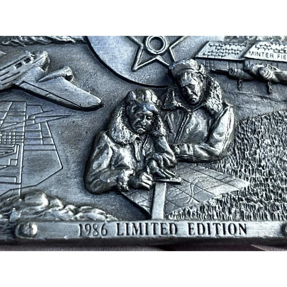 VTG 1986 Historical Aircraft T-141 Belt Buckle Minter Field LE #963/3500 USA